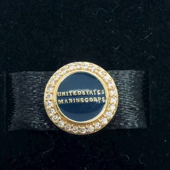 ✨🔥Pandora USMC U.S. Marines Military Exclusive Moments Button Charm - Picture 2 of 3